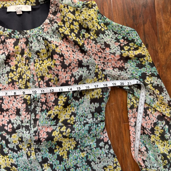 floral print midi button-down shirt dress flowy spring - Picture 8 of 11